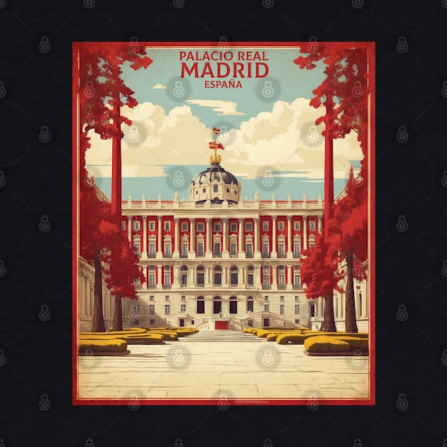 Palacio Real Madrid Spain Travel Tourism Retro Vintage by TravelersGems